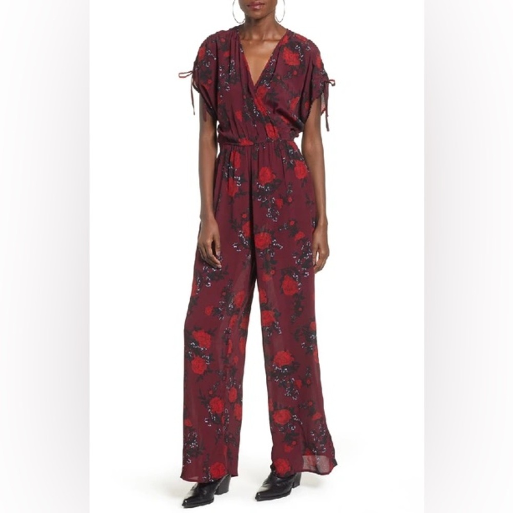 Floral Burgundy Jumpsuit